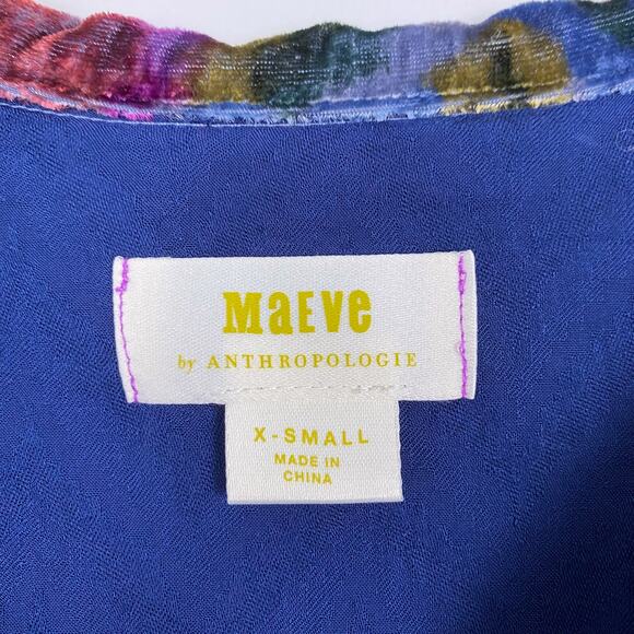 Maeve Anthropologie Reverie Tiered-Velvet Tunic XS - Picture 5 of 8
